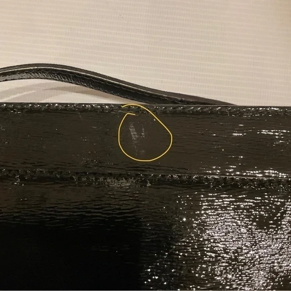 Kate Spade Hancock Park Angelina Crossbody Bag Black Shiny Leather - Picture 16 of 16